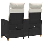 vidaXL Banc inclinable avec table 2 -Seater 126 x 65 x 112 cm