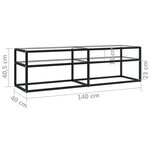 vidaXL Meuble TV Transparent 140x40x40 5 cm Verre trempé