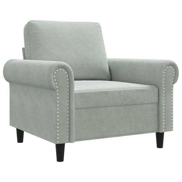 vidaXL Fauteuil Gris clair 60 cm Velours