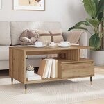 vidaXL Table basse Chêne artisanal 90 x 49 x 45 cm Bois d'ingénierie