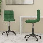 vidaXL Chaises pivotantes à manger lot de 2 vert foncé velours