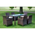 vidaXL Ensemble à manger d'extérieur 7 Pièces et coussins Résine tressée