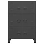 vidaXL Coffre de rangement industriel Anthracite 75x40x115 cm Métal