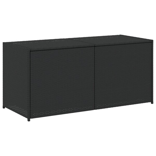 vidaXL Boîte de rangement de jardin noir 283L résine tressée