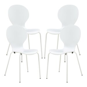 Lot de 4 chaises de salle à manger 85 x 48 x 50 cm moderne design robuste blanc 03_0009816