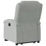 vidaXL Fauteuil inclinable Gris clair Velours