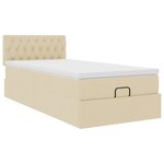 vidaXL Cadre de lit ottoman avec matelas crème 80x200 cm tissu