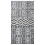 vidaXL Tapis à tissage plat d'extérieur 80x150 cm Rayures bleues