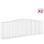 vidaXL Paniers à gabions arqués 2 Pièces 400x50x120/140 cm Fer galvanisé