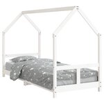 vidaXL Cadre de lit pour enfants blanc 80x200 cm bois de pin massif