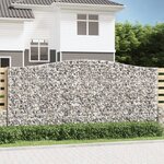 vidaXL Paniers à gabions arqués 9 Pièces 400x30x180/200 cm Fer galvanisé