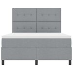 vidaXL Lit à ressorts avec matelas Gris clair 140 x 200 cm tissu