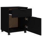 vidaXL Classeur mobile avec roues noir 45x38x54 cm bois d'ingénierie