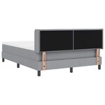 vidaXL Lit à ressorts avec matelas Gris clair 190 x 140 cm Polyester