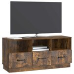 vidaXL Meuble TV Chêne fumé 102 x 34 5 x 47 cm Bois d'ingénierie
