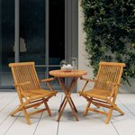 vidaXL Ensemble à manger de jardin 3 Pièces Bois de teck massif
