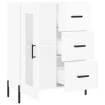 vidaXL Buffet Blanc brillant 69 5x34x90 cm Bois d'ingénierie