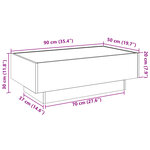 vidaXL Table basse avec LED chêne sonoma 90x50x30 cm bois d'ingénierie