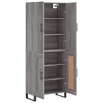 vidaXL Buffet haut Sonoma gris 69 5x34x180 cm Bois d'ingénierie