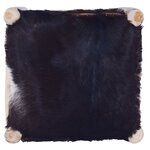 vidaXL Tabouret de bar Cuir de chèvre véritable et bois de teck massif