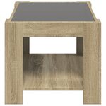 vidaXL Table basse avec LED chêne sonoma 73x53x45 cm bois d'ingénierie