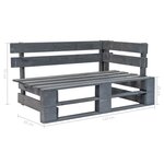 vidaXL Banc d'angle palette de jardin bois gris