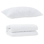 vidaXL Duvet avec Oreiller 2 Pièces Blanc 135 x 220 cm Microfibre