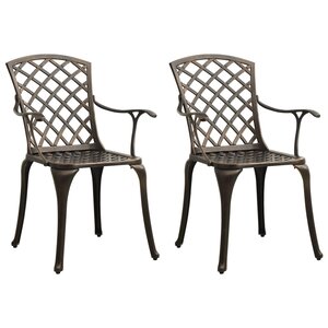 vidaXL Chaises de jardin lot de 2 Aluminium coulé Bronze