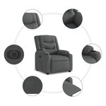 vidaXL Fauteuil inclinable électrique gris foncé tissu