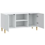 vidaXL Meuble TV Blanc 102 x 34 5 x 50 cm Bois d'ingénierie