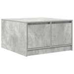 vidaXL Table basse avec tiroirs gris béton 70 5x70x40 cm