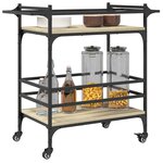 vidaXL Chariot de cuisine chêne sonoma 82x40x78 5 cm bois d'ingénierie