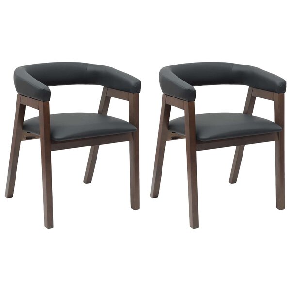 vidaXL Chaises de salle à manger 2 pc Bois de Caoutchouc Massif