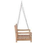 vidaXL Balancelle avec coussin vert 120 cm Bois de teck solide