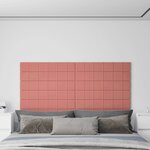 vidaXL Panneaux muraux 12 Pièces Rose 90x15 cm Velours 1 62 m²