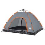 vidaXL Tente de camping 4 personnes orange libération rapide