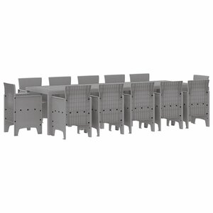 vidaXL Ensemble de salle à manger pour jardin 13 Pièces Gris clair