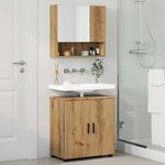 vidaXL Ensemble de mobilier de salle de bain 2 Pièces chêne artisanal