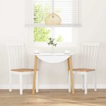 vidaXL Chaises à manger 2 Pièces blanc bois massif caoutchouc