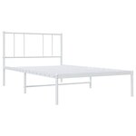 vidaXL Cadre de lit métal sans matelas avec tête de lit blanc 90x190cm