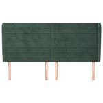 vidaXL Tête de lit avec oreilles Vert foncé 203x23x118/128 cm Velours