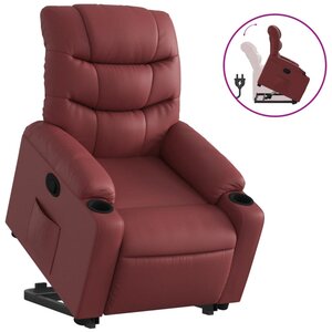 vidaXL Fauteuil inclinable Rouge bordeaux Similicuir