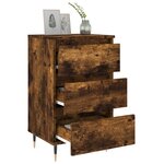vidaXL Tables de chevet 2 Pièces chêne fumé 40x35x69 cm bois ingénierie