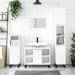 vidaXL Ensemble de meubles salle de bain 3 Pièces blanc bois d'ingénierie