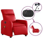 vidaXL Fauteuil de massage inclinable électrique rouge similicuir