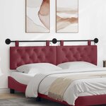 vidaXL Tête de lit suspendue Avec lumière LED Bordeaux Tissu