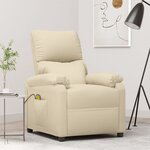 vidaXL Fauteuil de massage Crème Tissu