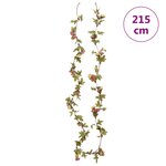 vidaXL Guirlandes de fleurs de Noël 6 Pièces rose 215 cm