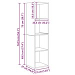 vidaXL Ensemble meuble TV 4 Pièces Bois ancien 37 x 37 x 142.5 cm