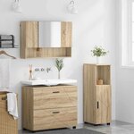 vidaXL Ensemble de mobilier de salle de bain 3 Pièces Chêne Sonoma